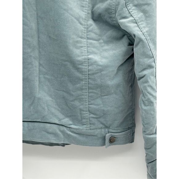 Forever 21 Jacket Sherpa Lined Women Large Blue Green Velour Trucker - Picture 12 of 14